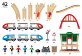 BRIO World - 33512 Travel Switching Set | 42 Piece Train Toy with Accessories and Wooden Tracks for Kids Ages 3 and Up,Multi