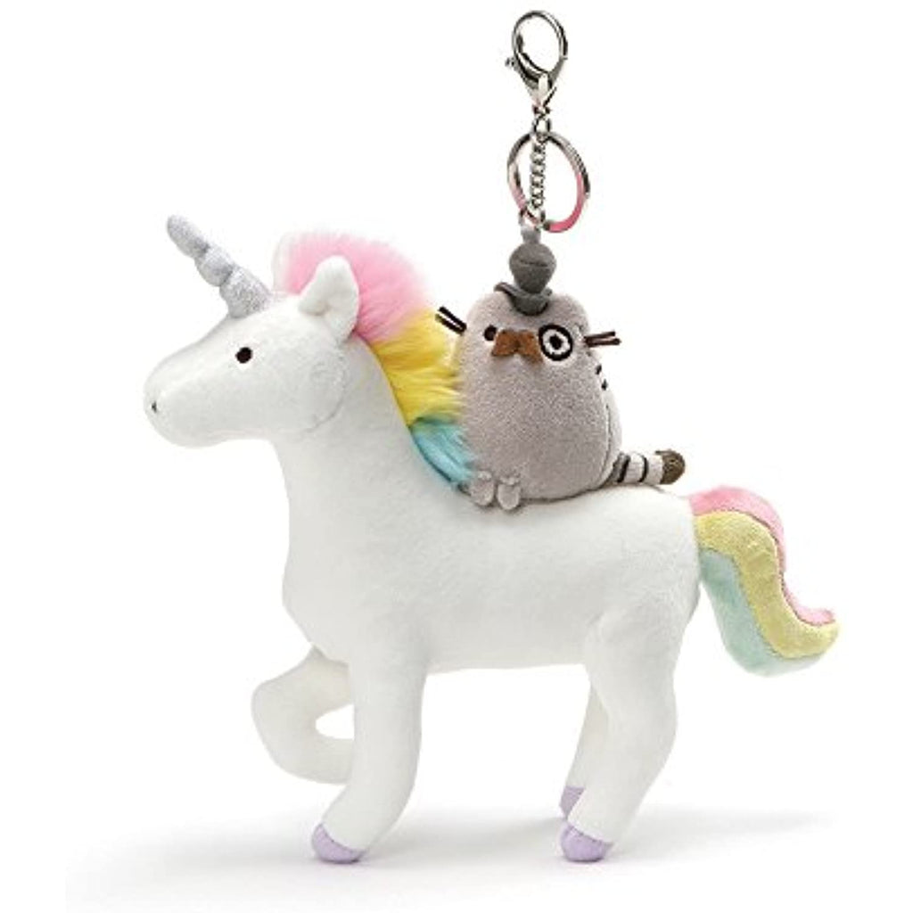 GUND Pusheenicorn Plush Bundle with Large Fancy Pusheen Unicorn Keychain