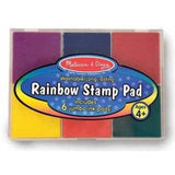 Melissa & Doug Wooden Stamp Set Bundle - Stamp a Scene - Fairy Garden and Bonus Rainbow Stamp Pad