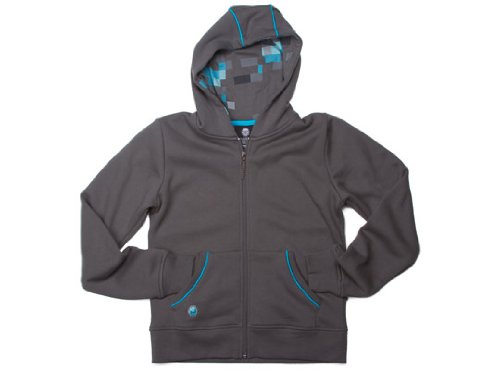 JINX Minecraft Big Boys' Diamond Premium Zip-Up Hoodie (Gray, X-Small)