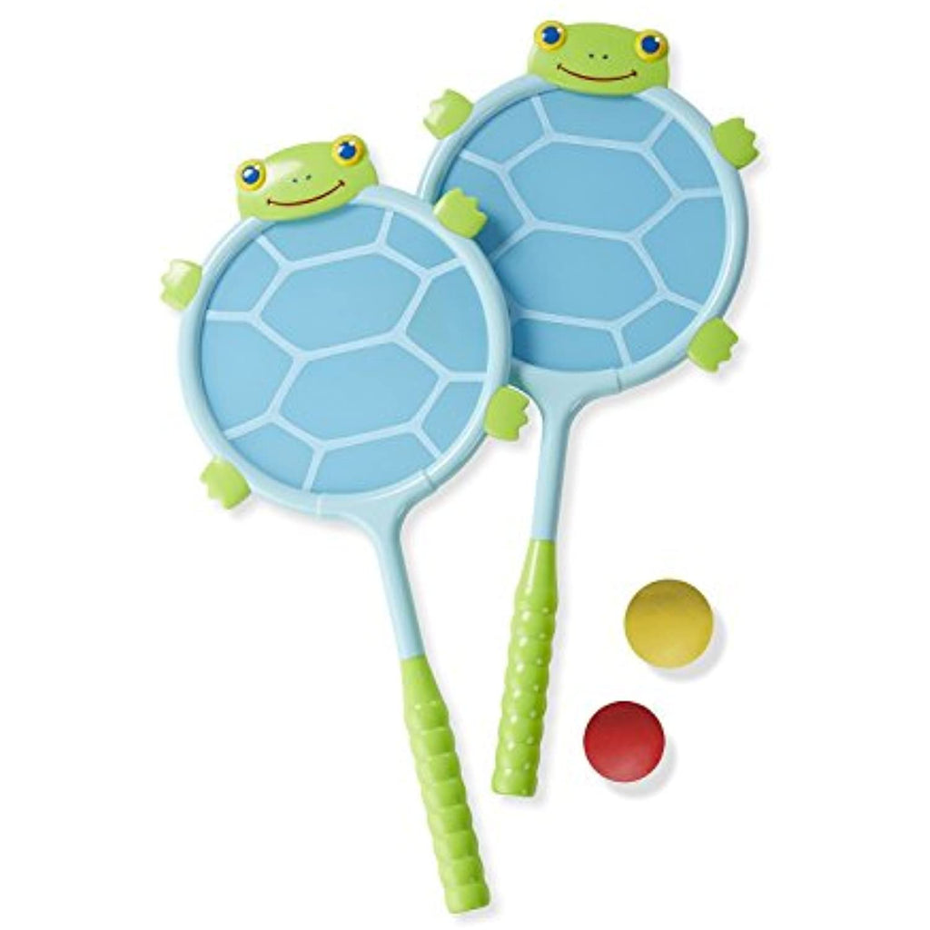 Melissa & Doug Dilly Dally Racquet & Ball Set: Sunny Patch Outdoor Play Series + Free Scratch Art Mini-Pad Bundle [66891]