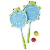 Melissa & Doug Dilly Dally Racquet & Ball Set: Sunny Patch Outdoor Play Series + Free Scratch Art Mini-Pad Bundle [66891]