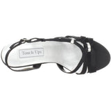 Touch Ups Women's Donetta Leather Slingback Sandal,Black Satin,6.5 M US