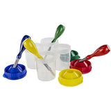 Melissa and Doug Painting 2-Pack Bundle - Set of 4 Spill Proof Paint Cups with Set of 4 Jumbo Paint Brushes