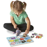 Melissa & Doug Classic Peg Puzzle Bundle (Alphabet, Numbers and Fish Colors)