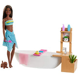 Barbie Fizzy Bath Doll and Playset, Brunette, with Tub, Fizzy Powder, Puppy and More, Gift for Kids 3 to 7 Years Old