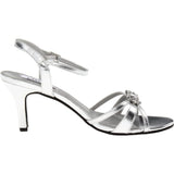 Dyeables Women's Peach Manmade Slingback Sandal,Silver Metallic,10 D US