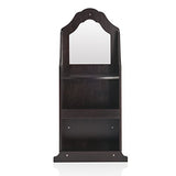 Guidecraft Dress Up Vanity  Espresso: Dramatic Play Storage Center with Mirror for Toddlers, Kids Armoire, Dresser with Fabric Storage Bins