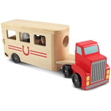 Melissa & Doug Wooden Horse Carrier Toy & 1 Scratch Art Mini-Pad Bundle (04097)