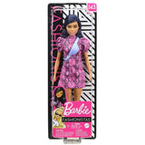 Barbie Fashionistas Doll #143, with Pink Snake Print Dress and Over The Shoulder Bag Toy for Kids 3 to 8 Years Old