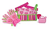 Melissa & Doug Sunny Patch Blossom Bright Garden Tool Belt Set With Gloves, Trowel, Watering Can, and Pot