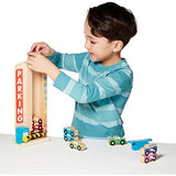 Melissa & Doug Wooden Stack & Count Parking Garage Classic Toy + Free Scratch Art Mini-Pad Bundle [51828]
