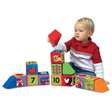 Melissa & Doug Matching & Build Blocks: K's Kids Baby Toy Series & 1 Pair of Baby Socks Bundle (09167)