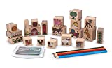 Melissa & Doug Stamp-a-Scene Wooden Stamp Set: Farm - 20 Stamps, 5 Colored Pencils, and 2-Color Stamp Pad