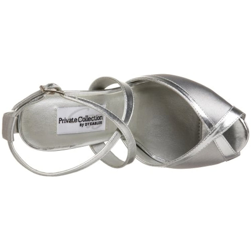 Dyeables Women's Vegas Platform Sandal,Silver,6 M US