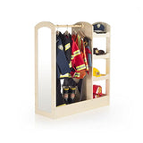 Guidecraft See and Store Dress-up Center  Natural: Armoire for Kids with Mirror & Shelves, Clothes Rack and Shoe Storage Dresser with Bottom Tray - Toddlers Room Furniture