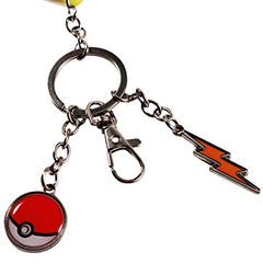 Pokemon Pikachu Rubber and Pokeball Thunder Metal Charm Keychain