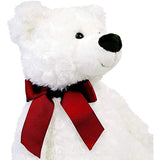 GUND Valentine's Day Hart Teddy Bear with Red Bow Stuffed Animal Plush, White, 18"