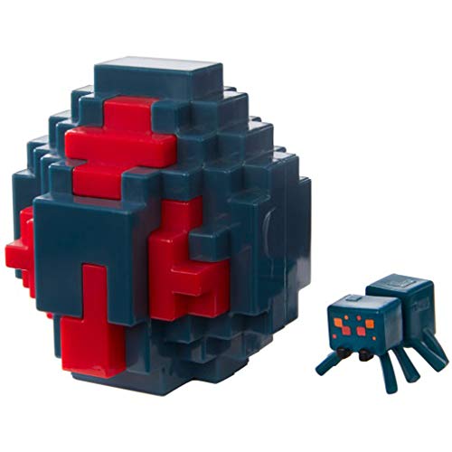 Bundle of 2 - Minecraft Spawn Egg Mini Figure |Brown Rabbit + Black/Red Spider