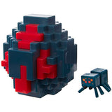 Bundle of 2 - Minecraft Spawn Egg Mini Figure |Blk/Red Cave Spider + Gray Ghast