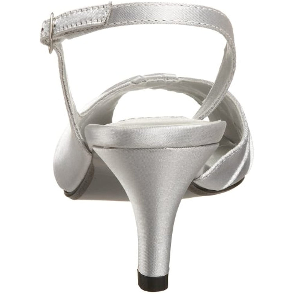 Dyeables Women's Nicky Sandal,Silver Satin,7.5 W US