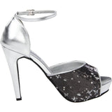Touch Ups Women's Debbie Ankle-Strap Sandal,Silver Sequins,10.5 M US