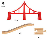 BRIO World - 33683 Double Suspension Bridge | 5 Piece Toy Train Accessory for Kids Age 3 and Up
