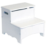 Guidecraft Classic Storage Step-Up - White: Toy Storage Step Stool, Kids Furniture