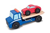 Melissa & Doug Flatbed Tow Truck Wooden Vehicle Set