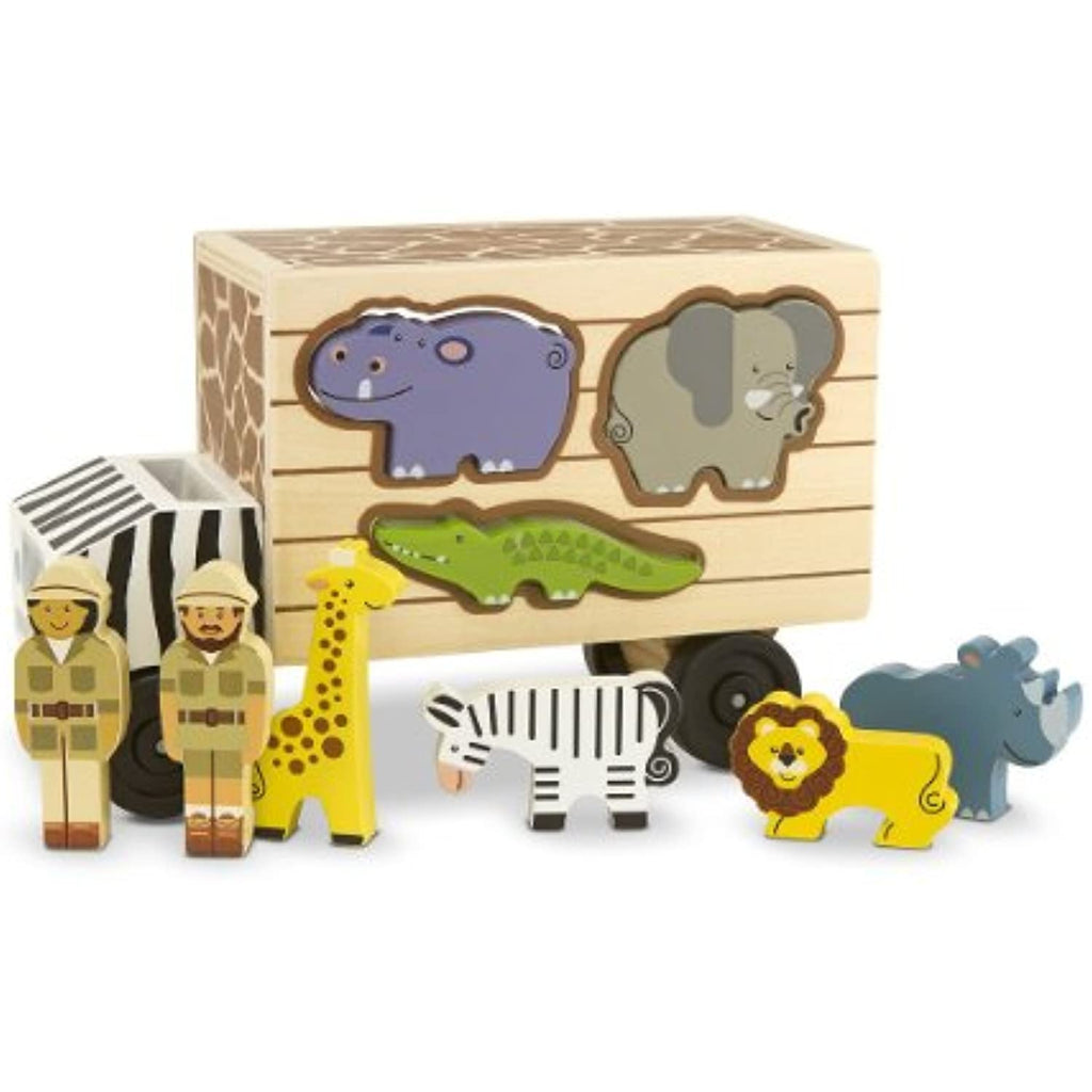 Melissa & Doug Animal Rescue Shape-Sorting Truck & 1 Scratch Art Mini-Pad Bundle (05180)