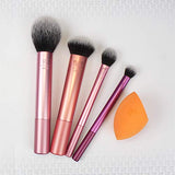 Real Techniques Makeup Brush Set with Sponge Blender for Eyeshadow, Foundation, Blush, and Concealer, Set of 5
