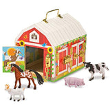 Melissa & Doug Latches Barn: Wooden Toy Play Set & 1 Scratch Art Mini-Pad Bundle (02564)