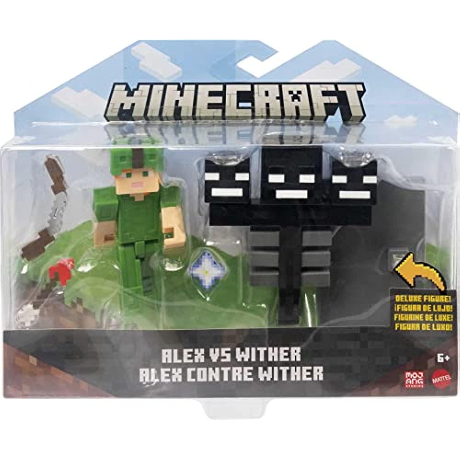 Mattel Minecraft Craft-a-Block 2-Pk, Action Figures (Alex vs Witcher)