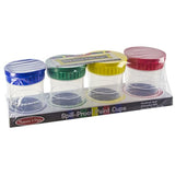 Melissa and Doug Painting 2-Pack Bundle - Set of 4 Spill Proof Paint Cups with Set of 4 Jumbo Paint Brushes