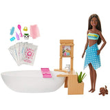 Barbie Fizzy Bath Doll and Playset, Brunette, with Tub, Fizzy Powder, Puppy and More, Gift for Kids 3 to 7 Years Old