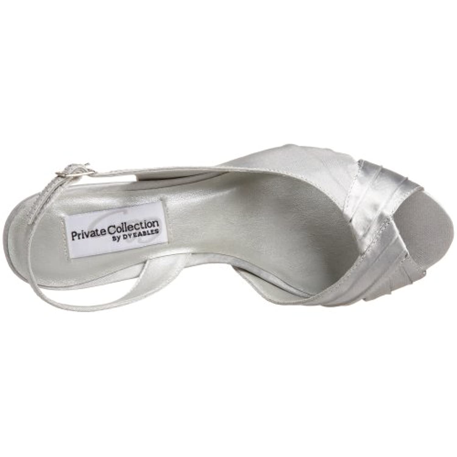 Dyeables Women's Nicky Sandal,Silver Satin,12 XW US