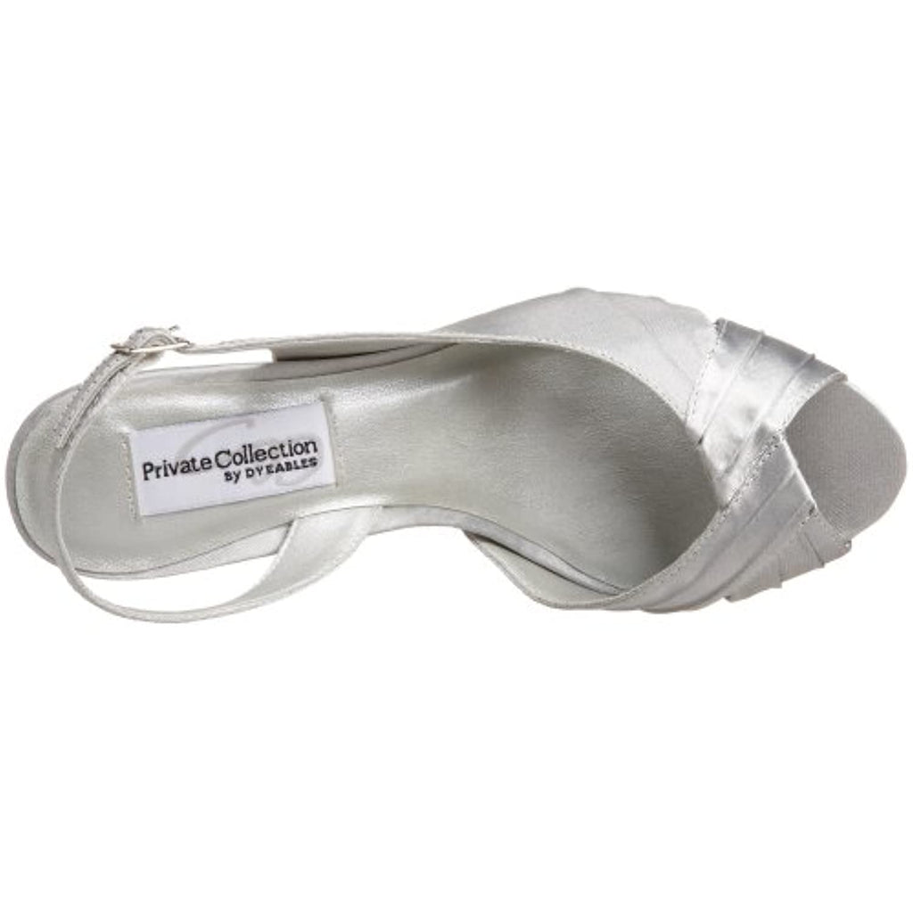 Dyeables Women's Nicky Sandal,Silver Satin,9 W US