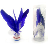 VIAHART Kikbo Kick Shuttlecock Cylinder (Chapteh, Da CAU, Jian Zi) | Great Change-up from Hacky Sack and Footbag (Blue) Includes One Complete Kikbo Shuttlecock and Four Replacement Feathers
