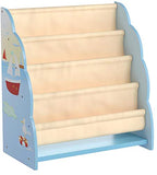 Guidecraft Wood Hand-Painted Sailing Book Display - Themed Sling Bookshelf, Kids Furniture Book Rack