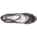 Dyeables Women's Tessa Synthetic Peep-Toe Pump,Black Shimmer,5 M US