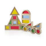 Guidecraft Jr. Rainbow Blocks 20 Piece Set: Kids Colorful Learning and Educational Toy