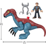 Imaginext Jurassic World Dominion Therizinosaurus Dinosaur & Owen Grady 3-Piece Poseable Figure Set