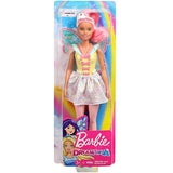 Barbie Dreamtopia Fairy Doll, Approx 12-Inch, with A Colorful Candy Theme, Pink Hair and Wings, for 3 to 7 Year Olds