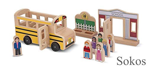 Melissa & Doug Whittle World : School Bus Play Set (10 pcs)