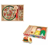 Melissa & Doug Sandwich Making Set and Pizza Party Set - Wooden