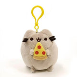 GUND Pusheen Snackable Pizza Cat Plush Stuffed Animal Backpack Clip, Gray, 5"