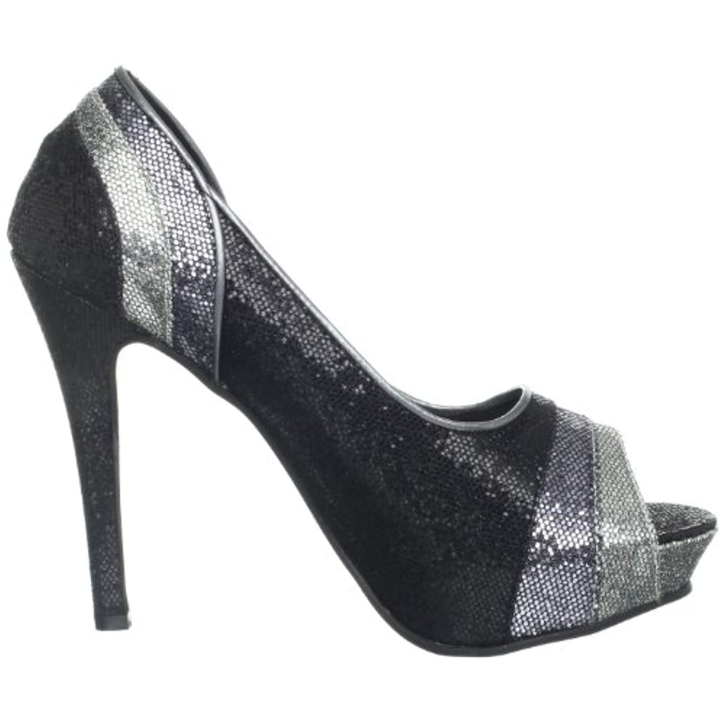 Touch Ups Women's Krissy Pump,Black Glitter,6 M US