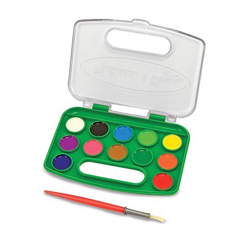 Melissa & Doug Take-Along Watercolor Paint Set - 12 Washable Paints