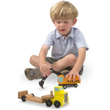 Melissa & Doug Wooden Trailer & Excavator & 1 Scratch Art Mini-Pad Bundle (04577)