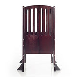 Guidecraft Contemporary Kitchen Helper Stool - Espresso: Adjustable Height, Folding Safety Step Stool Tower for Children, Little Kids Kitchen Furniture